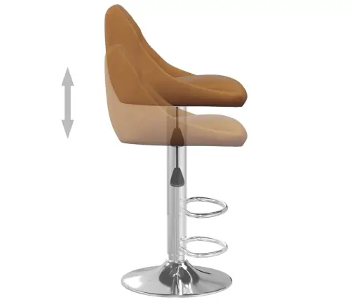 Bāra Krēsli, 2 Gab., Brūns Samts Vidaxl