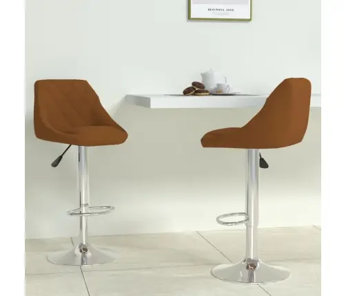 Bāra Krēsli, 2 Gab., Brūns Samts Vidaxl