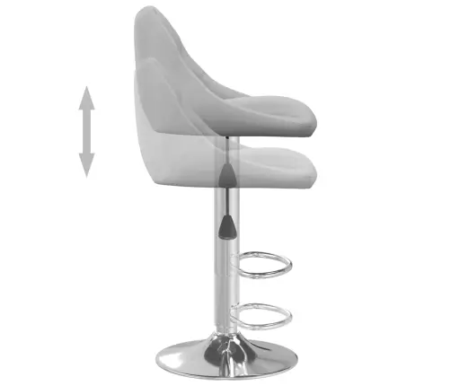 Bāra Krēsli, 2 Gab., Gaiši Pelēks Samts Vidaxl