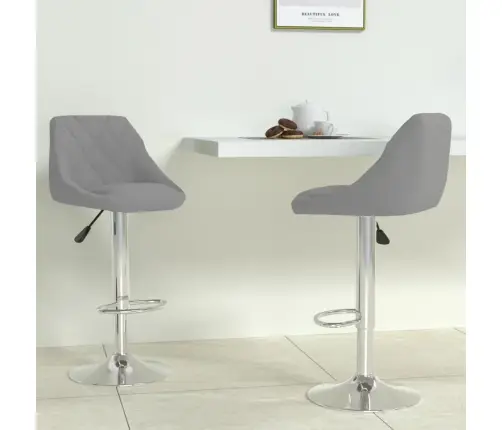 Bāra Krēsli, 2 Gab., Gaiši Pelēks Samts Vidaxl