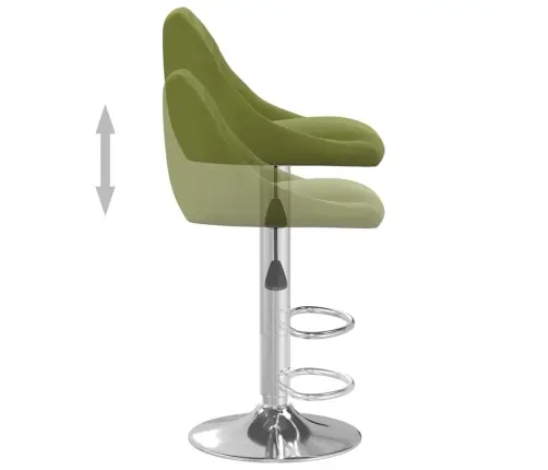 Bāra Krēsli, 2 Gab., Gaiši Zaļš Samts Vidaxl