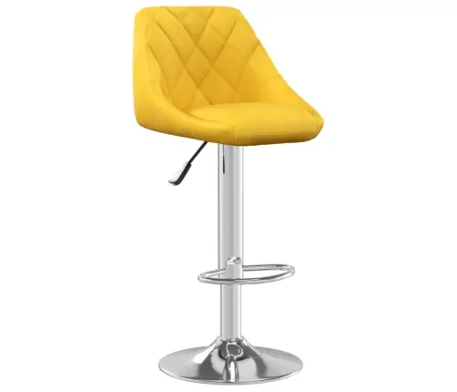 Baro Taburetės, 2Vnt., Garstyčių Geltonos Spalvos, Aksomas