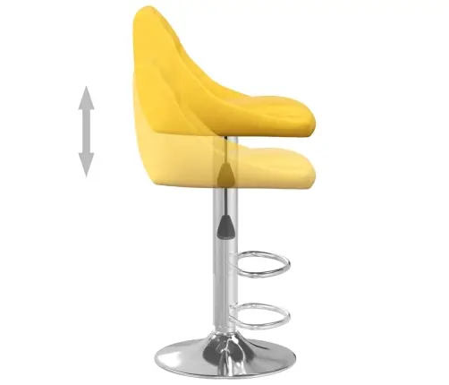 Baro Taburetės, 2Vnt., Garstyčių Geltonos Spalvos, Aksomas