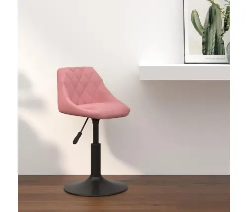 Barstools Rozā 46X44X(62,5-77,5) Cm Zīda Vidaxl