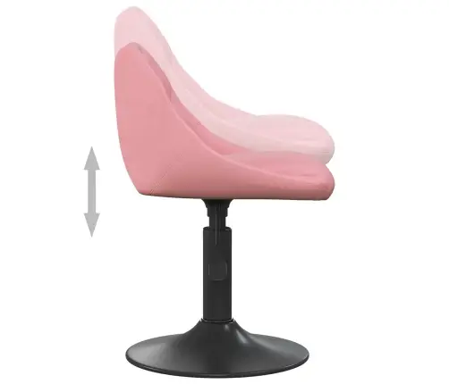 Barstools Rozā 46X44X(62,5-77,5) Cm Zīda Vidaxl