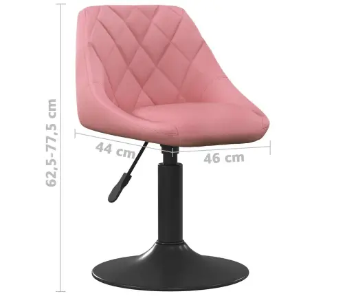 Barstools Rozā 46X44X(62,5-77,5) Cm Zīda Vidaxl
