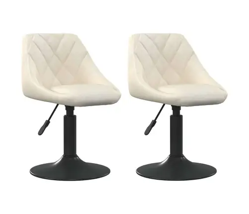 Pasukamos Valgomojo Kėdės, 2Vnt., Kreminės Spalvos, Aksomas