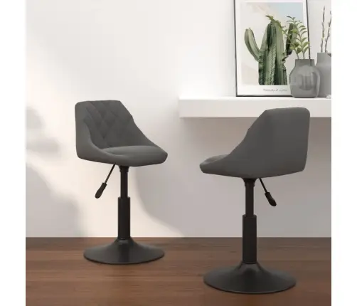 Grozāmi Virtuves Krēsli, 2 Gab., Tumši Pelēks Samts Vidaxl