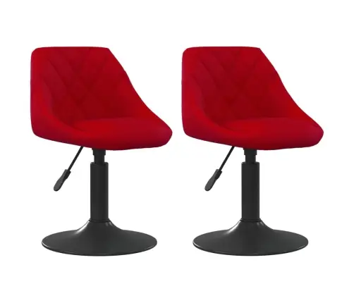 Pasukamos Valgomojo Kėdės, 2Vnt., Vyno Raudonos, Aksomas