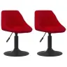 Pasukamos Valgomojo Kėdės, 2Vnt., Vyno Raudonos, Aksomas