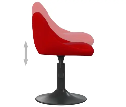 Pasukamos Valgomojo Kėdės, 2Vnt., Vyno Raudonos, Aksomas