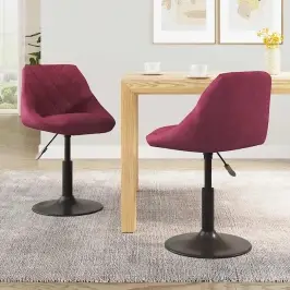 Pööratavad Söögitoolid 2 Tk, Veinipunane, Samet