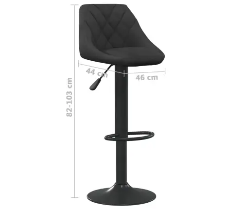 Baaritoolid 2 Tk, Must, Samet