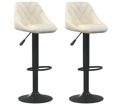Bāra Krēsli, 2 Gab., Krēmkrāsas Samts Vidaxl
