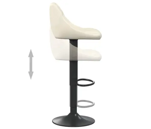 Bāra Krēsli, 2 Gab., Krēmkrāsas Samts Vidaxl