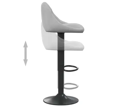 Bāra Krēsli, 2 Gab., Gaiši Pelēks Samts Vidaxl