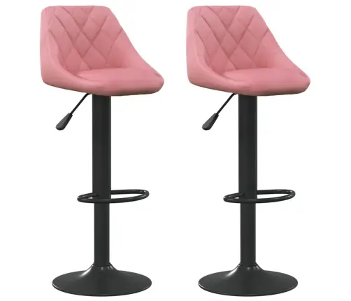 Bāra Krēsli, 2 Gab., Rozā Samts Vidaxl