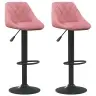 Bāra Krēsli, 2 Gab., Rozā Samts Vidaxl