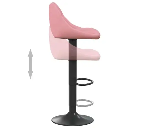 Bāra Krēsli, 2 Gab., Rozā Samts Vidaxl