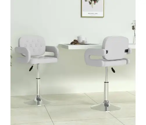 Grozāmi Virtuves Krēsli, 2 Gab., Balta Mākslīgā Āda Vidaxl