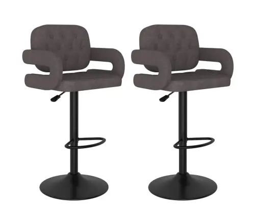 Bāra Krēsli, 2 Gab., Pelēkbrūns Audums Vidaxl