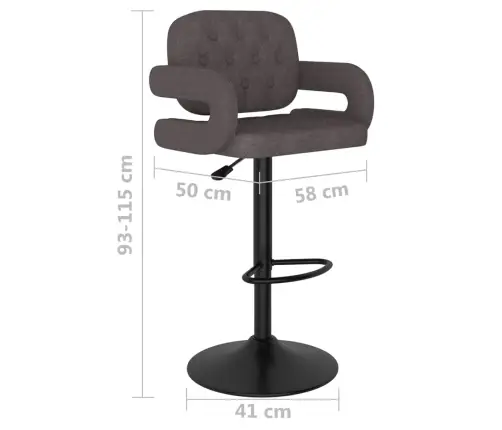Bāra Krēsli, 2 Gab., Pelēkbrūns Audums Vidaxl