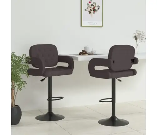 Bāra Krēsli, 2 Gab., Pelēkbrūns Audums Vidaxl