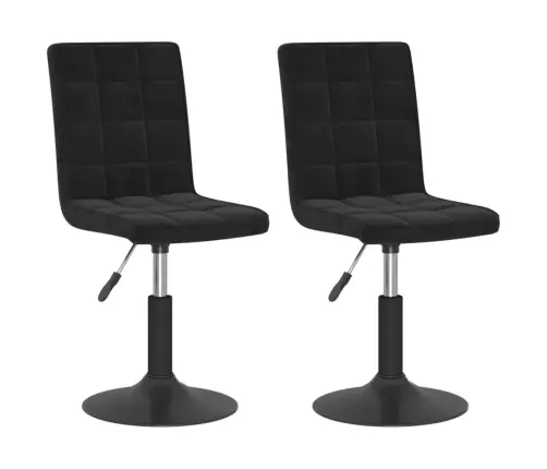 Grozāmi Virtuves Krēsli, 2 Gab., Melns Samts Vidaxl