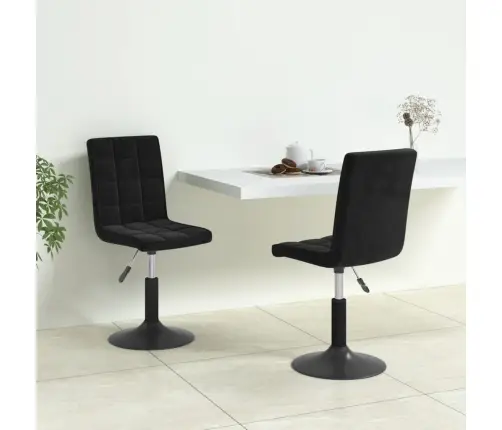 Grozāmi Virtuves Krēsli, 2 Gab., Melns Samts Vidaxl