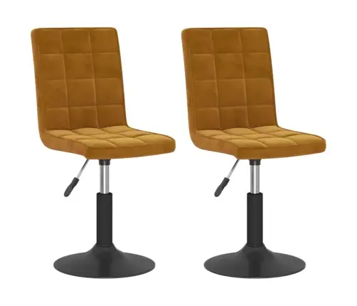Grozāmi Virtuves Krēsli, 2 Gab., Brūns Samts Vidaxl