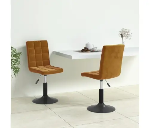 Grozāmi Virtuves Krēsli, 2 Gab., Brūns Samts Vidaxl