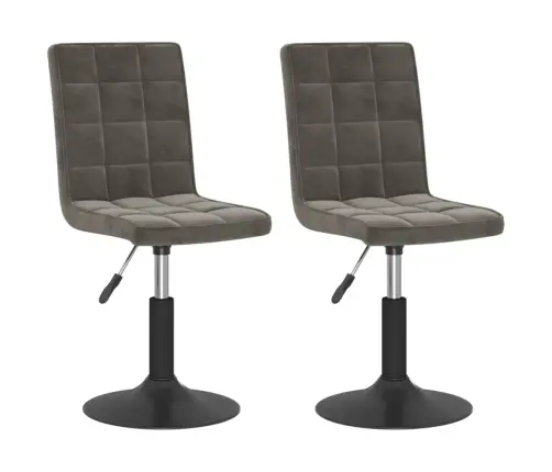 Grozāmi Virtuves Krēsli, 2 Gab., Tumši Pelēks Samts Vidaxl