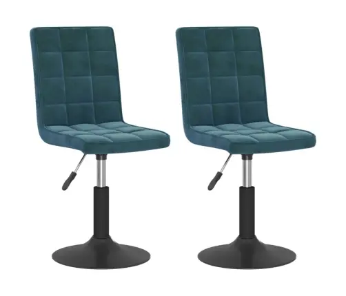 Grozāmi Virtuves Krēsli, 2 Gab., Zils Samts Vidaxl