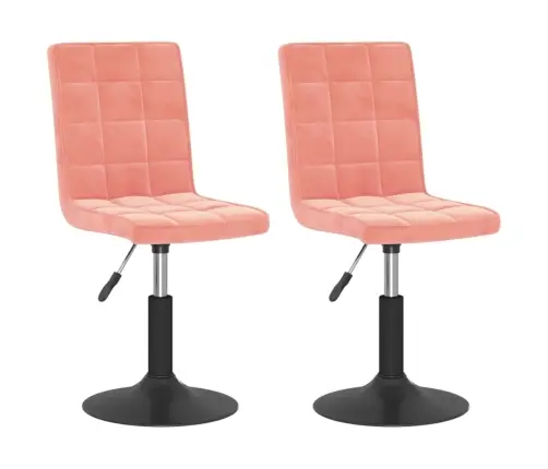 Grozāmi Virtuves Krēsli, 2 Gab., Rozā Samts Vidaxl