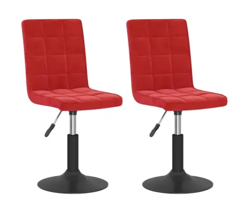 Grozāmi Virtuves Krēsli, 2 Gab., Vīnsarkans Samts Vidaxl Grozāmi Virtuves Krēsli, 2 Gab., Vīnsarkans Samts Vidaxl