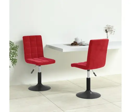 Grozāmi Virtuves Krēsli, 2 Gab., Vīnsarkans Samts Vidaxl Grozāmi Virtuves Krēsli, 2 Gab., Vīnsarkans Samts Vidaxl