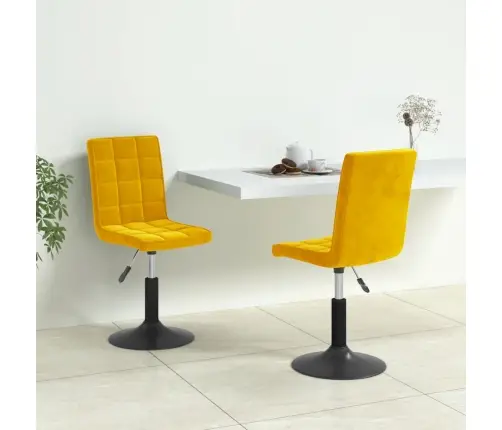 Pöörlevad Söögitoolid 2 Tk, Sinepikollane, Samet