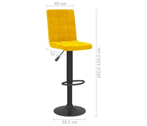 Bāra Krēsls, Sinepju Dzeltens Samts Vidaxl