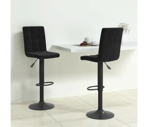 Bāra Krēsli, 2 Gab., Melns Samts Vidaxl