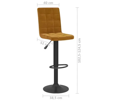 Bāra Krēsli, 2 Gab., Brūns Samts Vidaxl