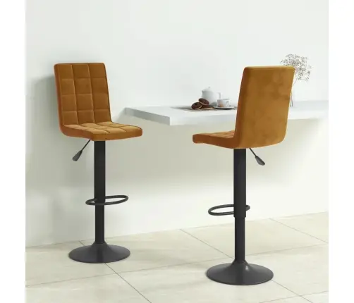 Bāra Krēsli, 2 Gab., Brūns Samts Vidaxl