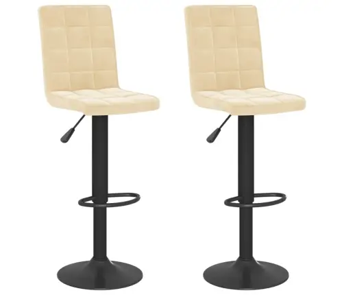 Baro Taburetės, 2Vnt., Kreminės Spalvos, Aksomas