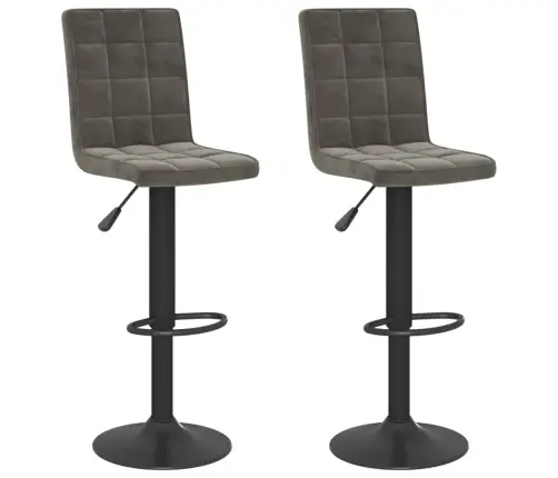Bāra Krēsli, 2 Gab., Tumši Pelēks Samts Vidaxl