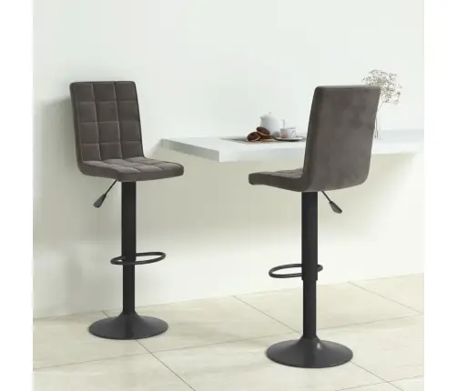 Bāra Krēsli, 2 Gab., Tumši Pelēks Samts Vidaxl