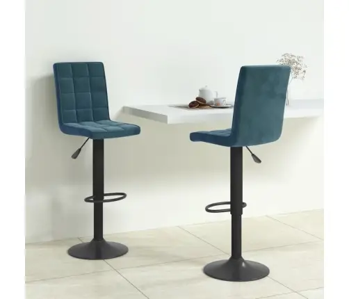 Bāra Krēsli, 2 Gab., Zils Samts Vidaxl