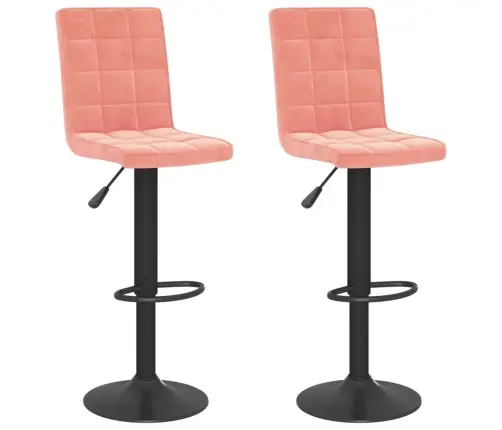 Bāra Krēsli, 2 Gab., Rozā Samts Vidaxl