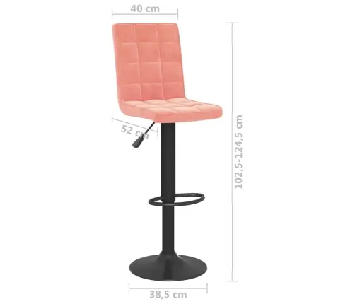 Bāra Krēsli, 2 Gab., Rozā Samts Vidaxl