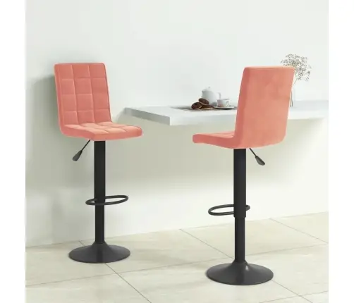 Bāra Krēsli, 2 Gab., Rozā Samts Vidaxl