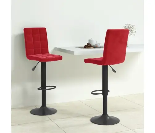 Bāra Krēsli, 2 Gab., Vīnsarkans Samts Vidaxl