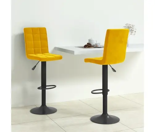 Bāra Krēsli, 2 Gab., Sinepju Dzeltens Samts Vidaxl